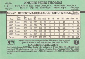 Andres Thomas  baseball card collectible - Main Image 2