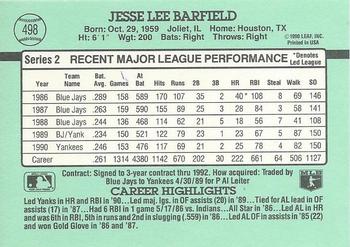 Jesse Barfield  baseball card collectible - Main Image 2