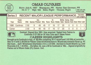 Omar Olivares  baseball card collectible - Main Image 2