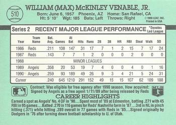 Max Venable  baseball card collectible - Main Image 2