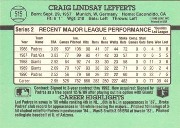 Craig Lefferts  baseball card collectible - Main Image 2