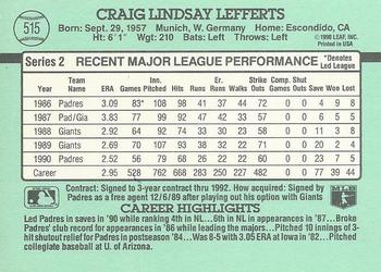 Craig Lefferts  baseball card collectible - Main Image 2