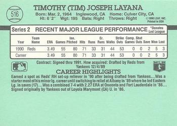 Tim Layana  baseball card collectible - Main Image 2