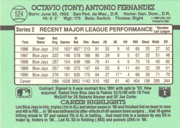 Tony Fernandez  baseball card collectible - Main Image 2