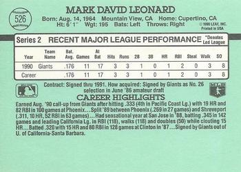Mark Leonard  baseball card collectible - Main Image 2