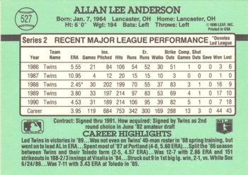 Allan Anderson  baseball card collectible - Main Image 2