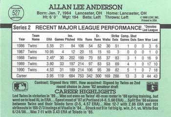 Allan Anderson  baseball card collectible - Main Image 2