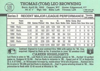 Tom Browning  baseball card collectible - Main Image 2