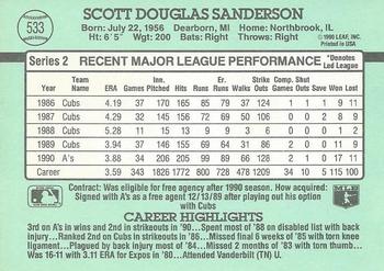 Scott Sanderson  baseball card collectible - Main Image 2