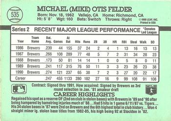 Mike Felder  baseball card collectible - Main Image 2