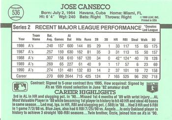 Jose Canseco  baseball card collectible - Main Image 2