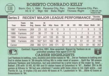 Roberto Kelly  baseball card collectible - Main Image 2
