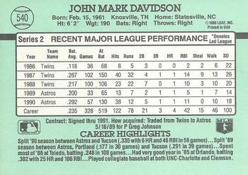 Mark Davidson  baseball card collectible - Main Image 2