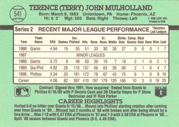 Terry Mulholland  baseball card collectible - Main Image 2