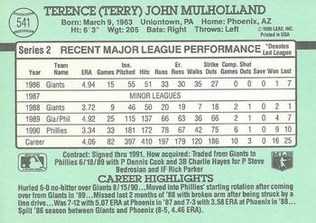 Terry Mulholland  baseball card collectible - Main Image 2