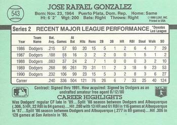 Jose Gonzalez  baseball card collectible - Main Image 2