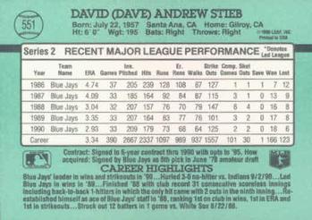 Dave Stieb  baseball card collectible - Main Image 2