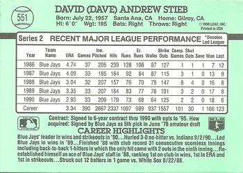 Dave Stieb  baseball card collectible - Main Image 2