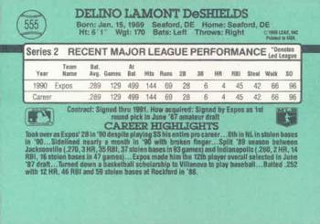 Delino DeShields  baseball card collectible - Main Image 2