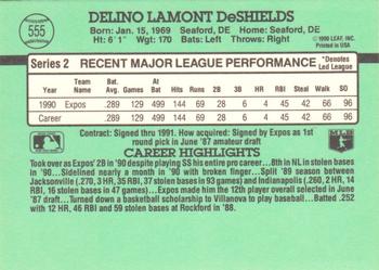 Delino DeShields  baseball card collectible - Main Image 2