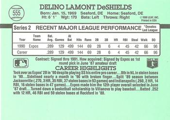 Delino DeShields  baseball card collectible - Main Image 2