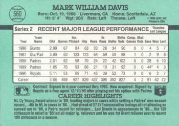 Mark Davis  baseball card collectible - Main Image 2