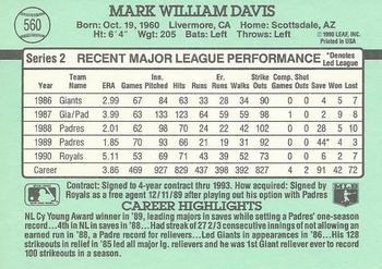 Mark Davis  baseball card collectible - Main Image 2