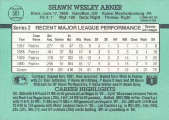 Shawn Abner  baseball card collectible - Main Image 2