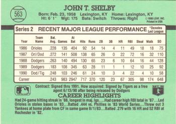 John Shelby  baseball card collectible - Main Image 2