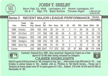 John Shelby  baseball card collectible - Main Image 2