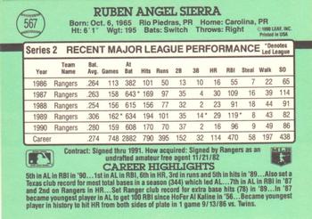 Ruben Sierra  baseball card collectible - Main Image 2