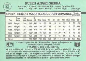 Ruben Sierra  baseball card collectible - Main Image 2