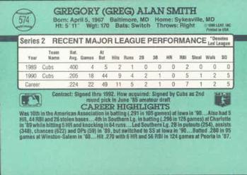 Greg Smith  baseball card collectible - Main Image 2