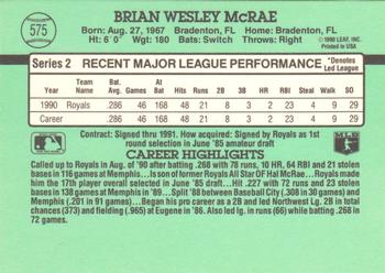 Brian McRae  baseball card collectible - Main Image 2