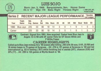 Luis Sojo  baseball card collectible - Main Image 2