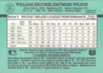 Mookie Wilson  baseball card collectible - Main Image 2