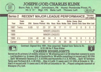 Joe Klink  baseball card collectible - Main Image 2