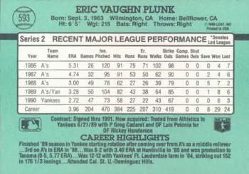 Eric Plunk  baseball card collectible - Main Image 2