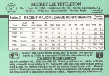 Mickey Tettleton  baseball card collectible - Main Image 2