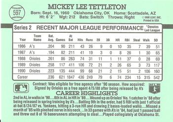 Mickey Tettleton  baseball card collectible - Main Image 2