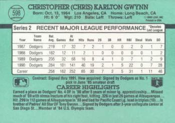 Chris Gwynn  baseball card collectible - Main Image 2