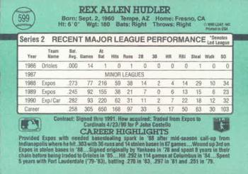 Rex Hudler  baseball card collectible - Main Image 2