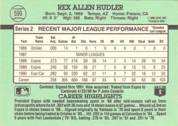 Rex Hudler  baseball card collectible - Main Image 2