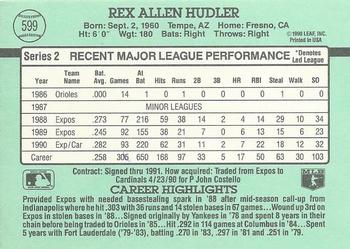 Rex Hudler  baseball card collectible - Main Image 2