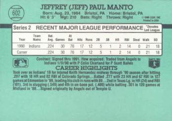 Jeff Manto  baseball card collectible - Main Image 2