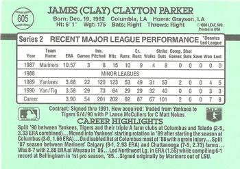 Clay Parker  baseball card collectible - Main Image 2