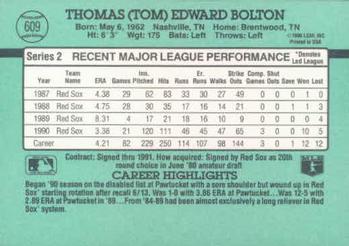 Tom Bolton  baseball card collectible - Main Image 2
