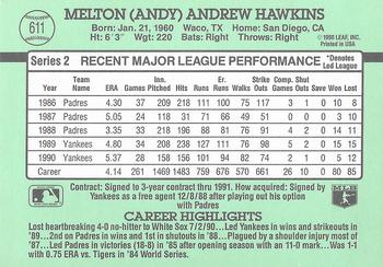 Andy Hawkins  baseball card collectible - Main Image 2