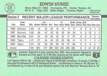 Edwin Nunez  baseball card collectible - Main Image 2