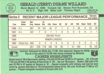 Jerry Willard  baseball card collectible - Main Image 2